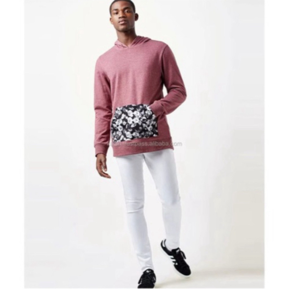 🌷PacSun Burgundy Floral Watercolor Pocket Hoodie